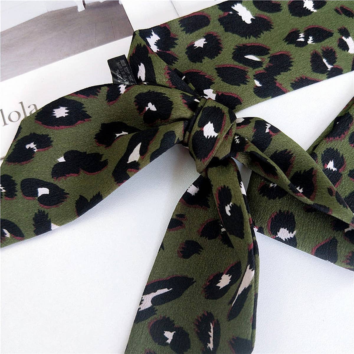 NINEXIS - Wholesale Scarf - Women's - CWASC2385_MULTI COLORED HANDLE RIBBON LEOPARD PRINT SCARF7