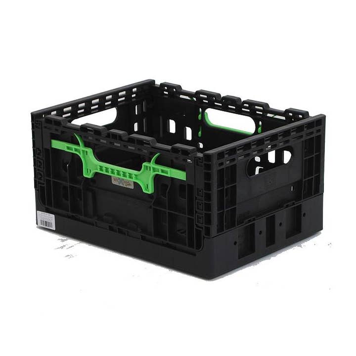 Recycled Plastic Basket - 16L - Black And Green for wholesale by bike butler