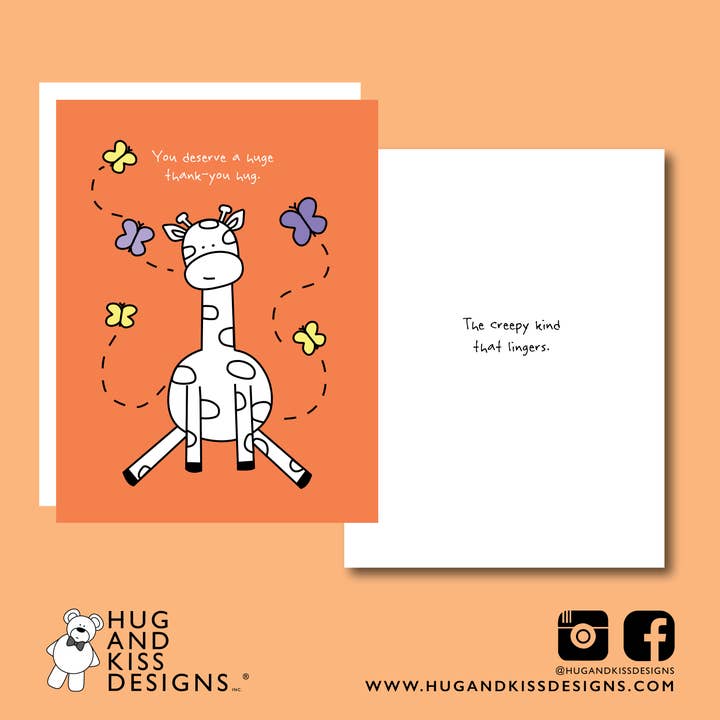 Hug and Kiss Designs Inc. - Wholesale Thank You Card - No No Feeling Card