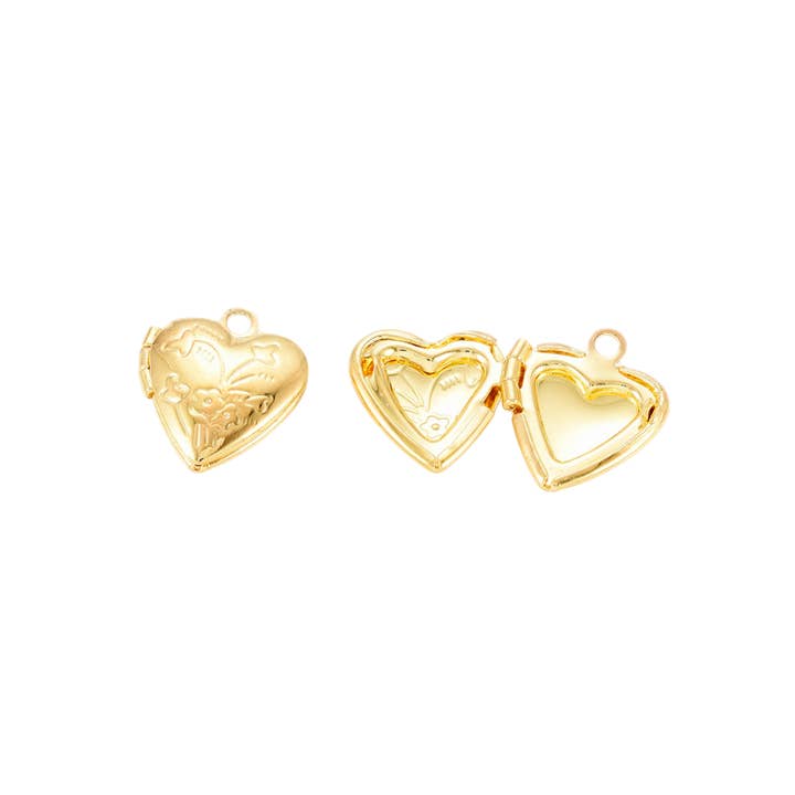 The Charm Bar Company - Wholesale Individual charm/pendant - Gold Vintage Heart Locket Charm1