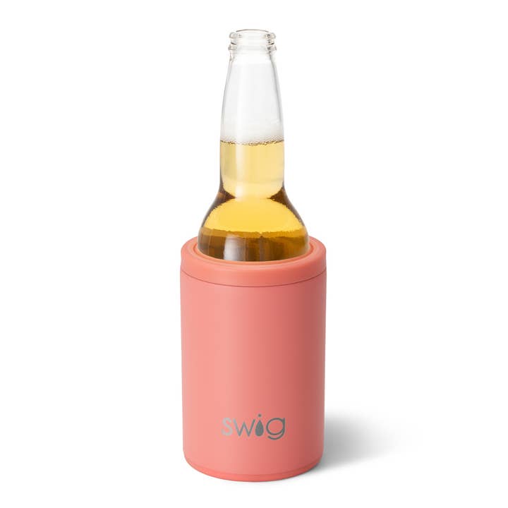 Swig Life - Wholesale Drink Huggers & Koozies - Coral Can + Bottle Cooler (12oz)