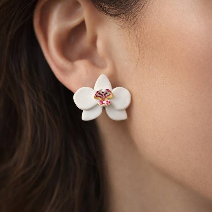 Studio Niani – wholesale Stud/post earrings – Orchid Earrings, Stud Earrings, Botanical Bridal Jewelry7