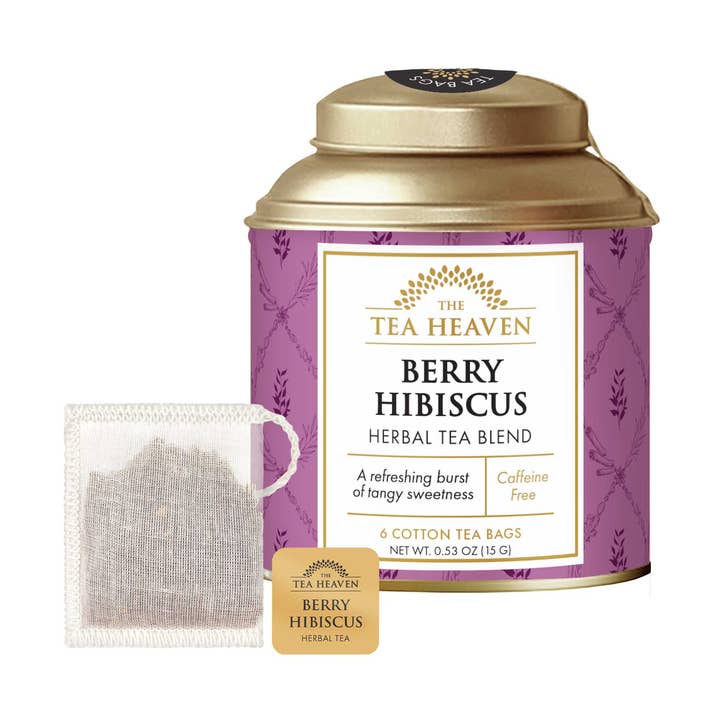 Berry Hibiscus Mini Tea Bag Canister for wholesale by The Tea Heaven