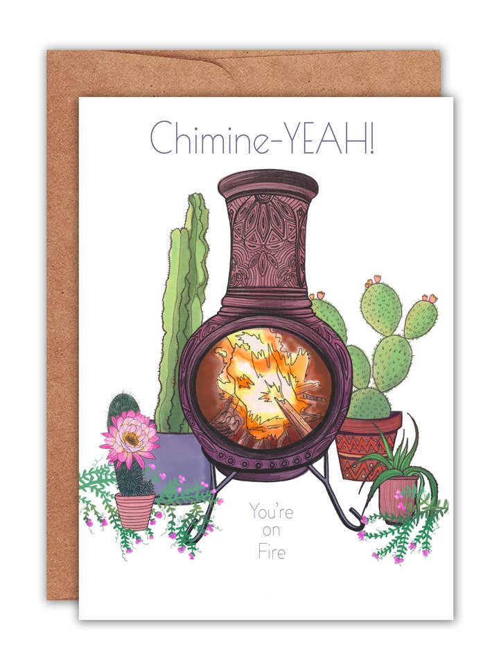 Tarjeta Chimine-yeah, estás en llamas para venta al por mayor de Golden Grove Paper