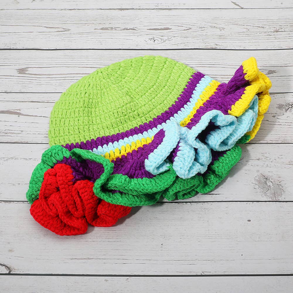 Sensibling Corp. – wholesale Beanie – Women's – Colorful Crochet Ruffle Hat1