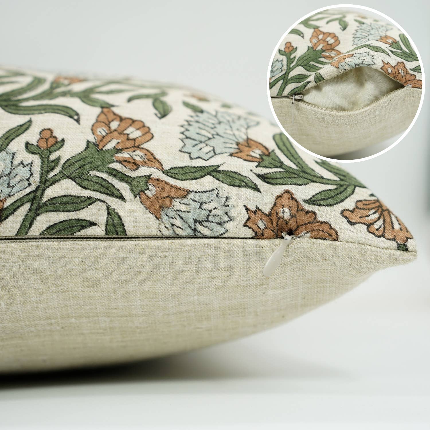 Fabdivine – Engroshandel Pyntepudebetræk – Kunstnerisk Blok Hørblanding Pudebetræk - Tornede Stængler3