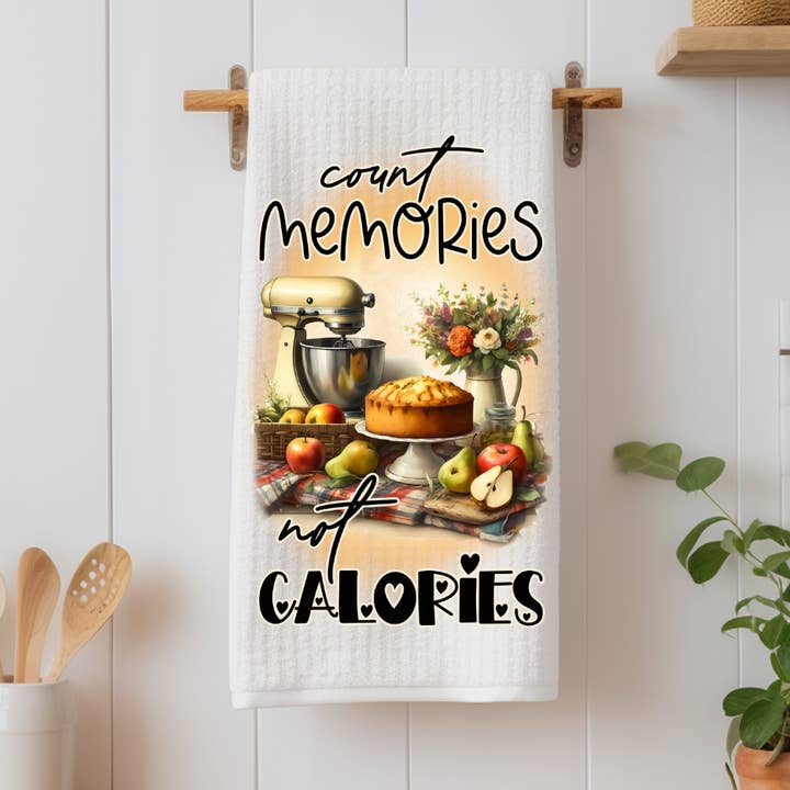 Zähle Erinnerungen, nicht Kalorien Geschirrtuch für den Großhandel von JAC Wholesale