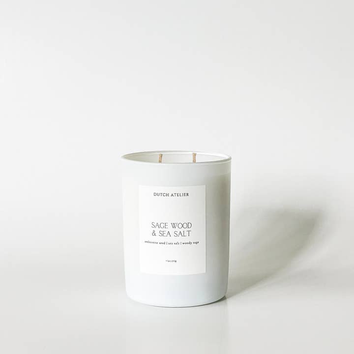 Dutch Atelier - Wholesale Jar/Filled Candle - Sage Wood & Sea Salt 11 oz Candle1