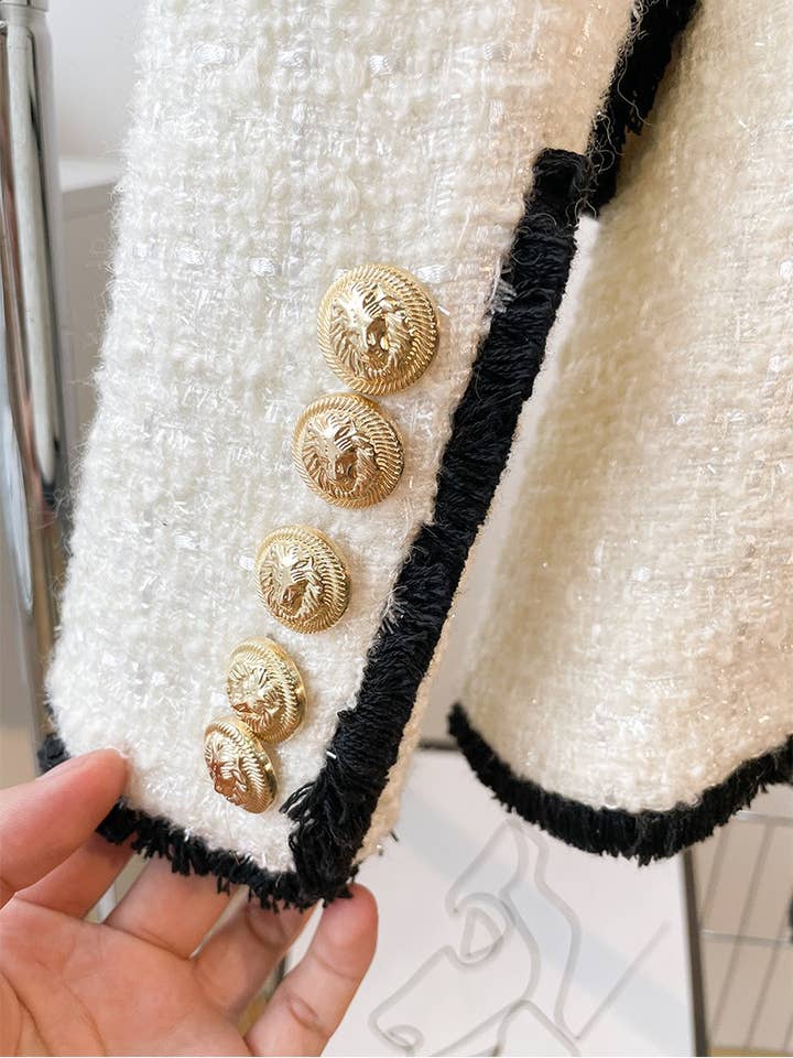 Productseeker - Wholesale Suit set – Women′s - SET018 Tweed Blazer And Short Set Fomal Blazer Set Two Piece11