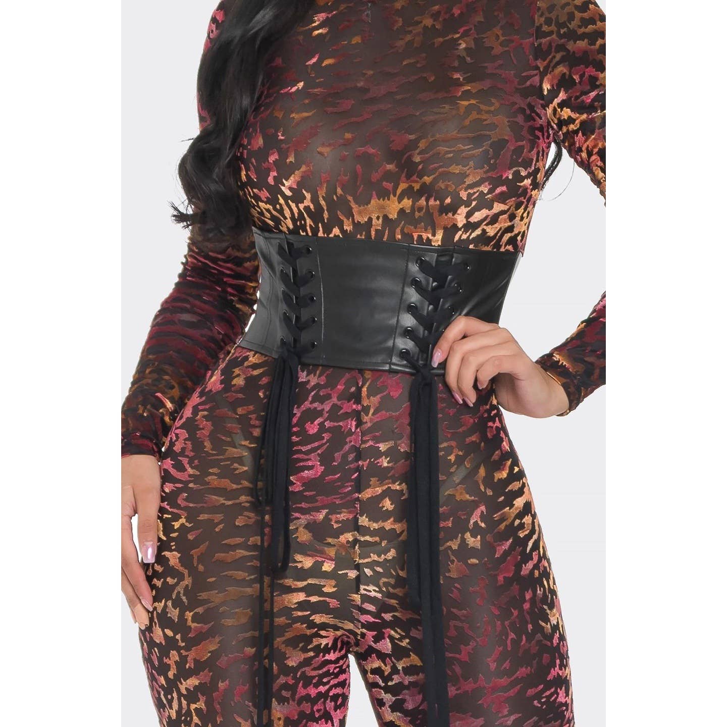 Black Pearl Clothing - Wholesale Jumpsuit - Women's - MESH VELVET LEOPARD PRINT JUMPSUIT3
