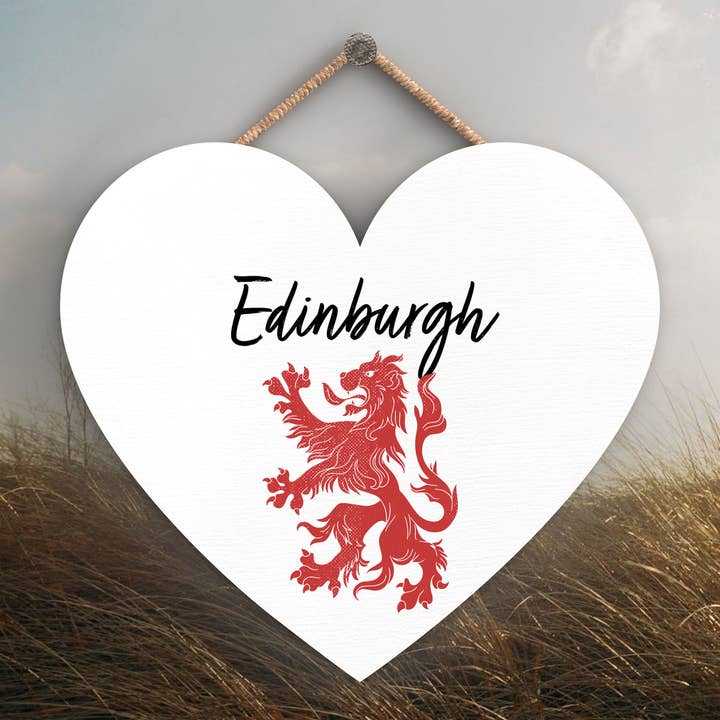 P4883 - Edinburgh Rampant Lion Heart Skotland Tema Træ H for engroshandel hos Vivid Squid Wholesale