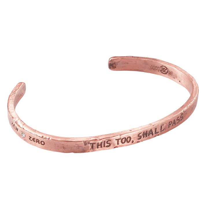 Bracelet jonc « Too Shall Pass » en diamant pour la vente par zen-zero