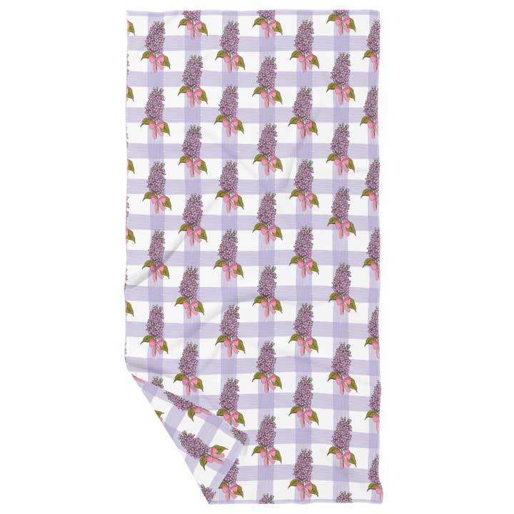 Petite serviette à vaisselle gaufrée double face Lilas pour la vente par June Apothicarie