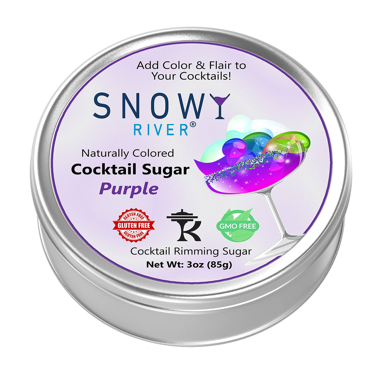 Ultimate Baker - Wholesale Sugar/Sweetener - Snowy River Purple Cocktail Rimming Sugar (1x3oz gift pack)1