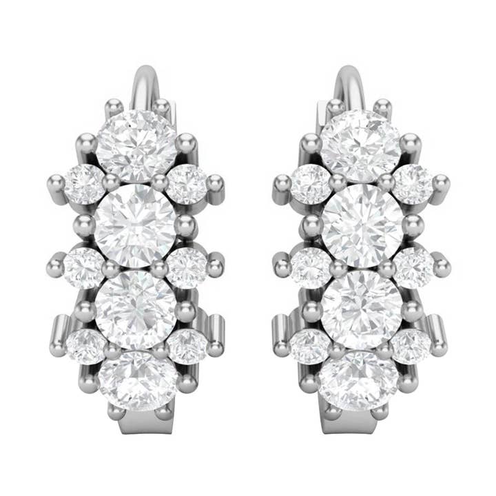 3MM Runde Moissanit 925 Sterling Sølv Øreringe for engroshandel hos Star Joya