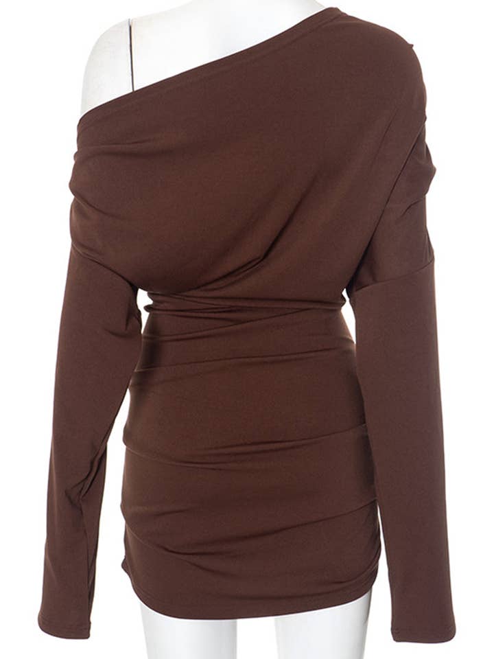 Mccolin - Wholesale Dress - Women's - Off-Shoulder Ruched Mini Dress7