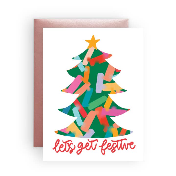 Festive Tree Card for wholesale by The Paper Curator
