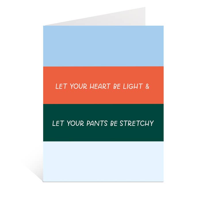 Just Follow Your Art - Wholesale Christmas Card - Heart Light, Pants Stretchy Card | Funny Holiday Cards