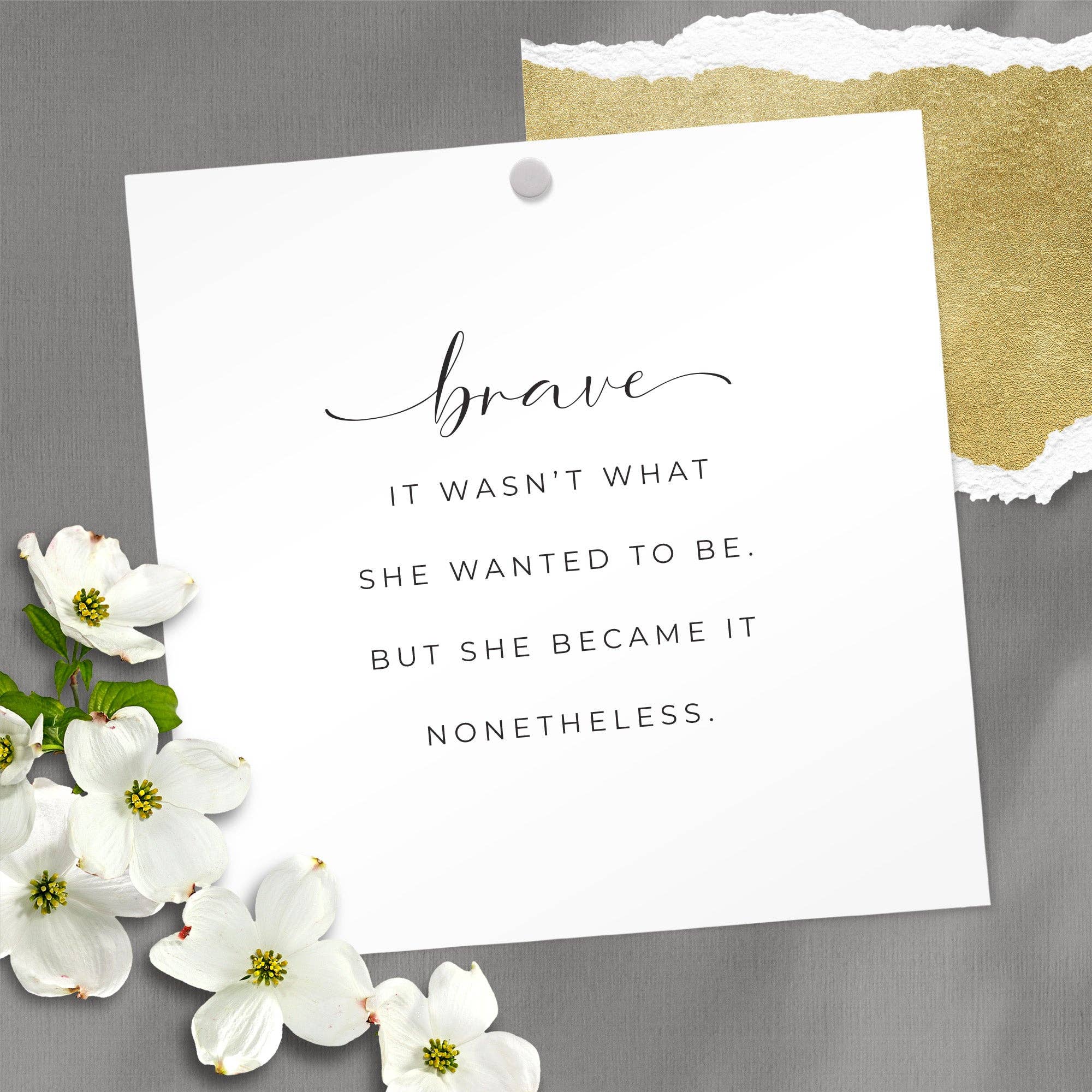 Inspired Indigo - Wholesale Art Print - "Brave" Quote - Framable Print1