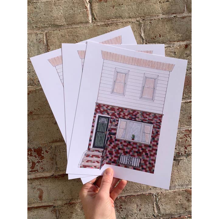 ArtByAlicia - Vente Affiche d'art - Impression 8 x 10 cm sur South Philly Rowhome