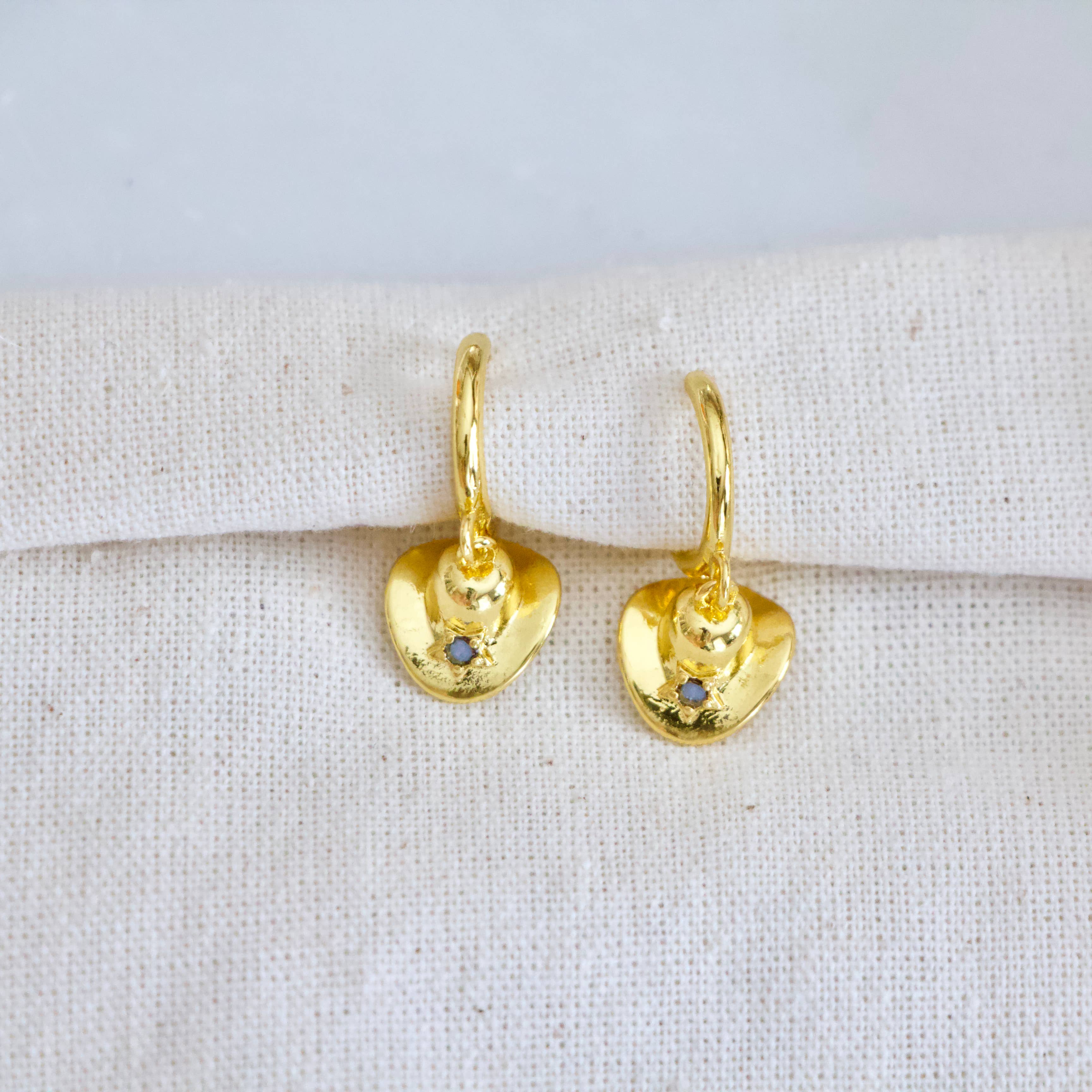 Mesa Blue - Wholesale Huggie Earrings - Opal Cowboy Hat Huggie Earrings 2