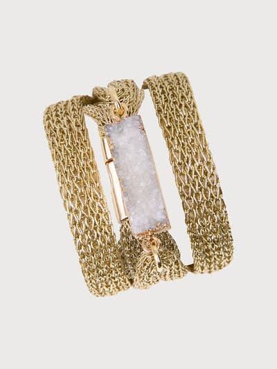 Pulseira Multi Corrente em Ouro em Pedra Natural por atacado de SAACHI