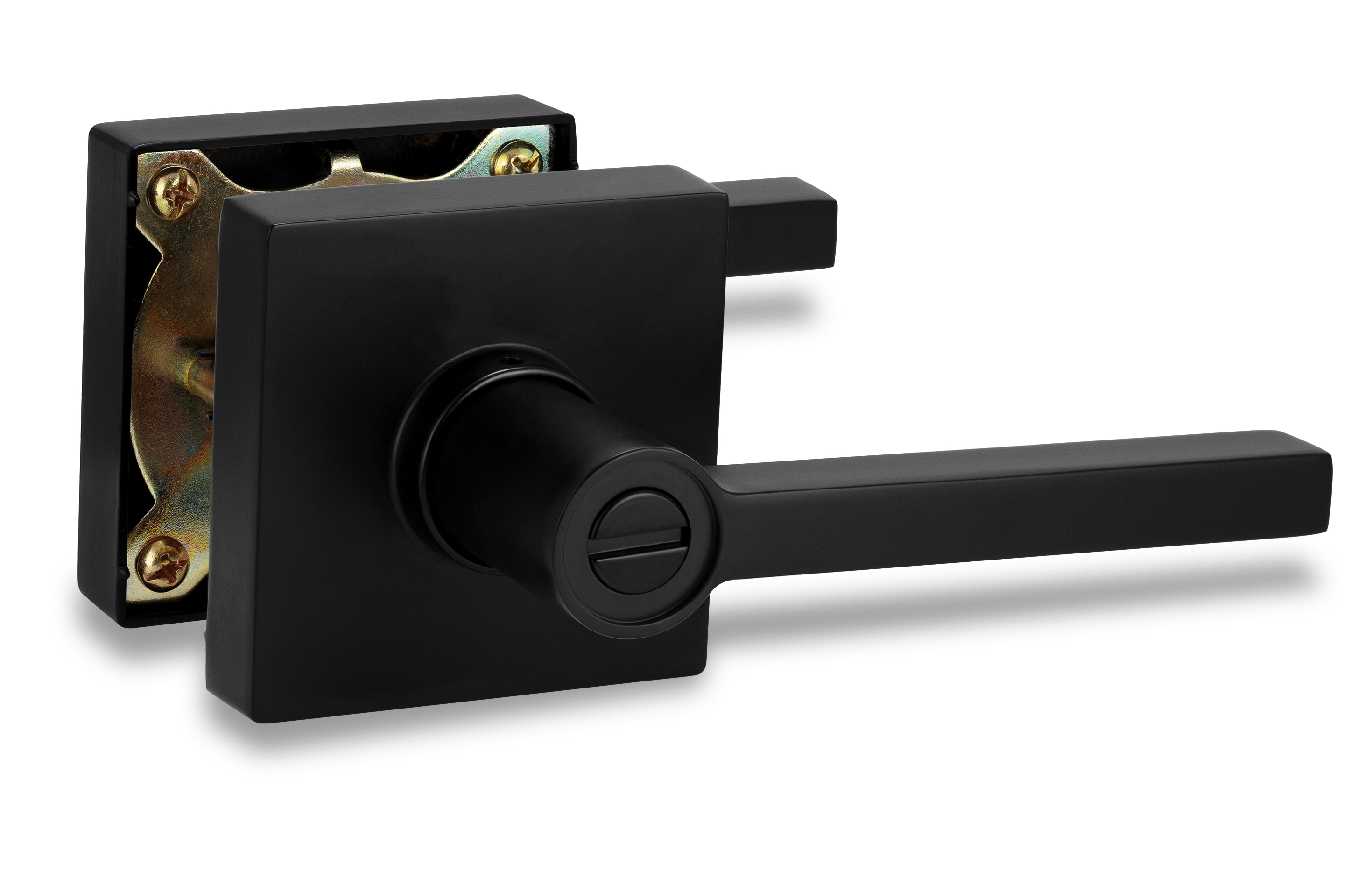 Vizilok – wholesale Knob/pull – Square Privacy Door Lock Solstice Lever in Matte Black0