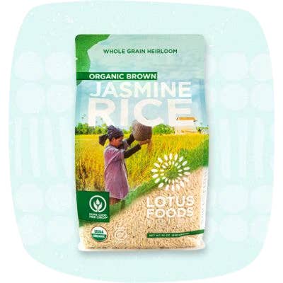 Lotus Foods - Wholesale Rice - Organic Brown Jasmine Rice - MCPD® - 25# bulk