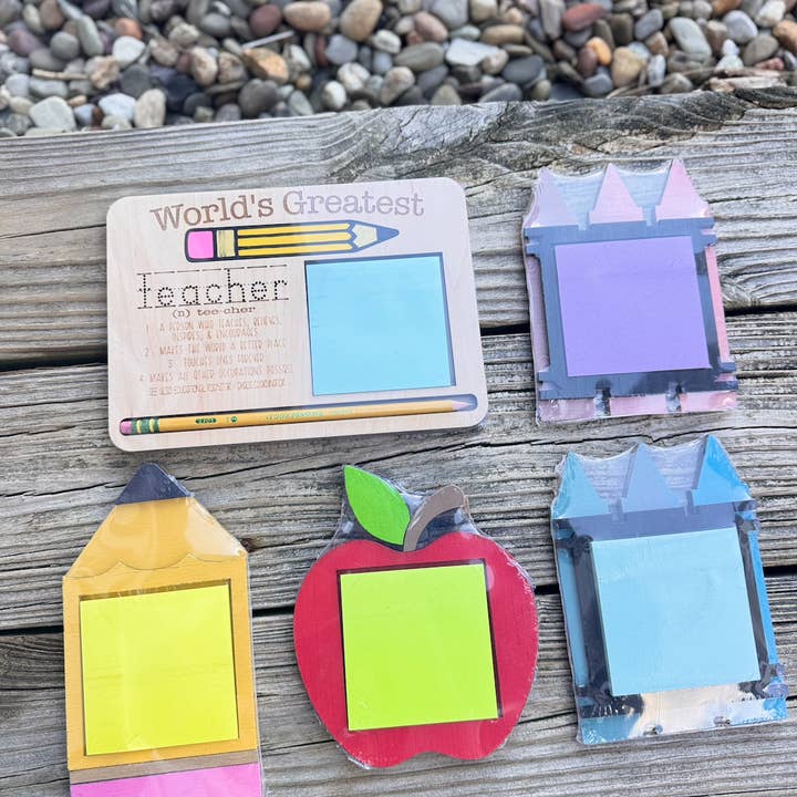 Ksea & Co - Wholesale Stationery/Notecard Set - Teacher Post It Holders