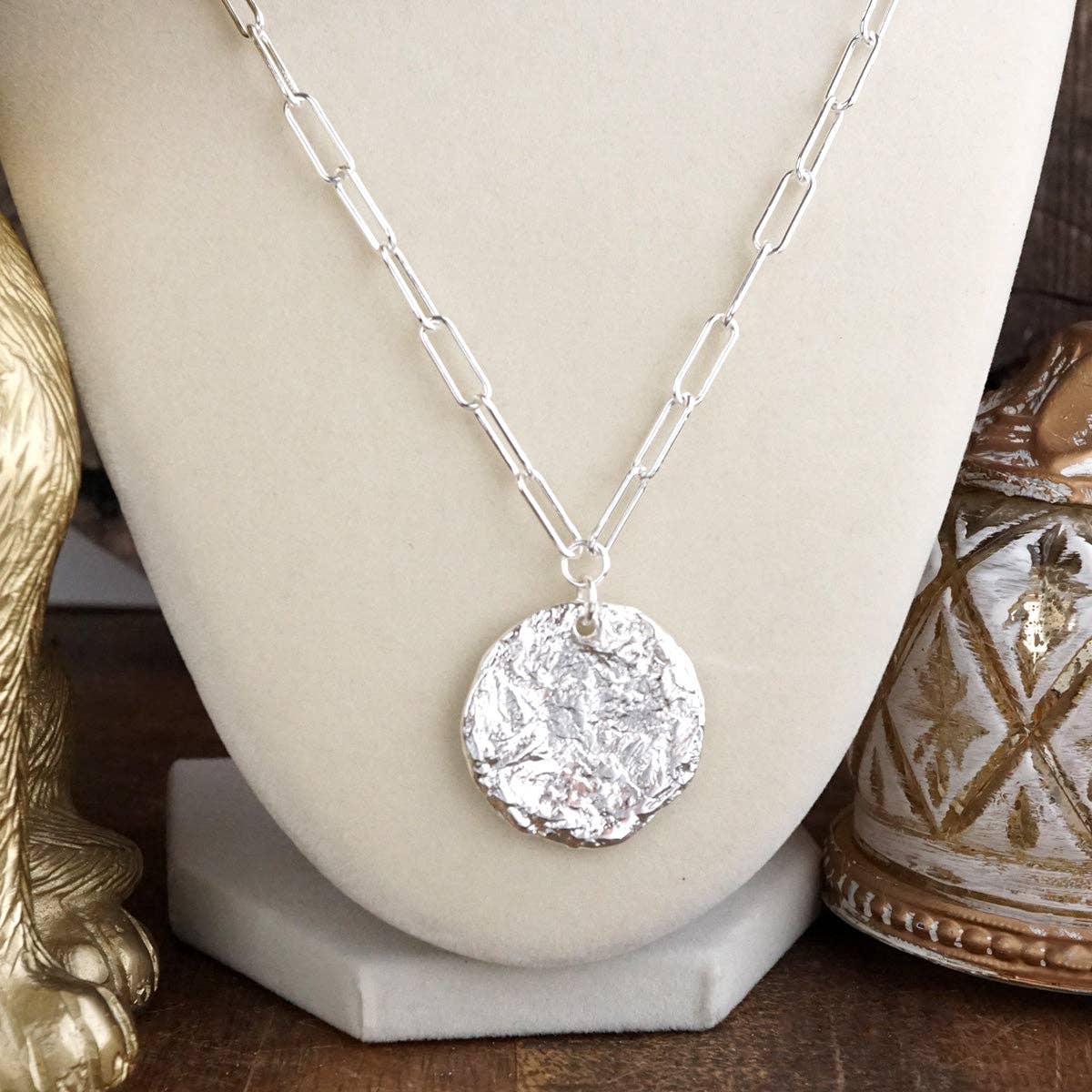 PennyLine inc - Wholesale Pendant/Charm Necklace - Treasure Trio – 3-in-1 Layered Hammered Coins Necklace5
