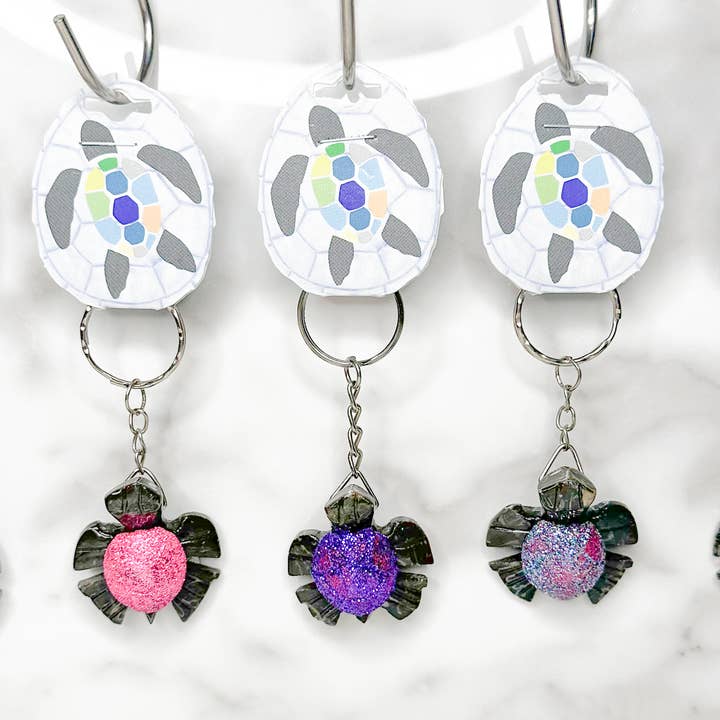 Llavero de Mármol Tortuga Brillante para venta al por mayor de SS handcrafted Art