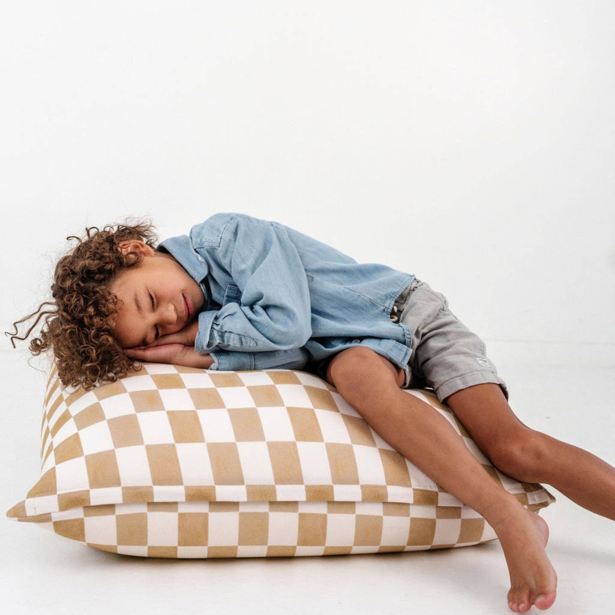 Toki Kids – wholesale Chair cushion – Checker Toffee Bean Bag1