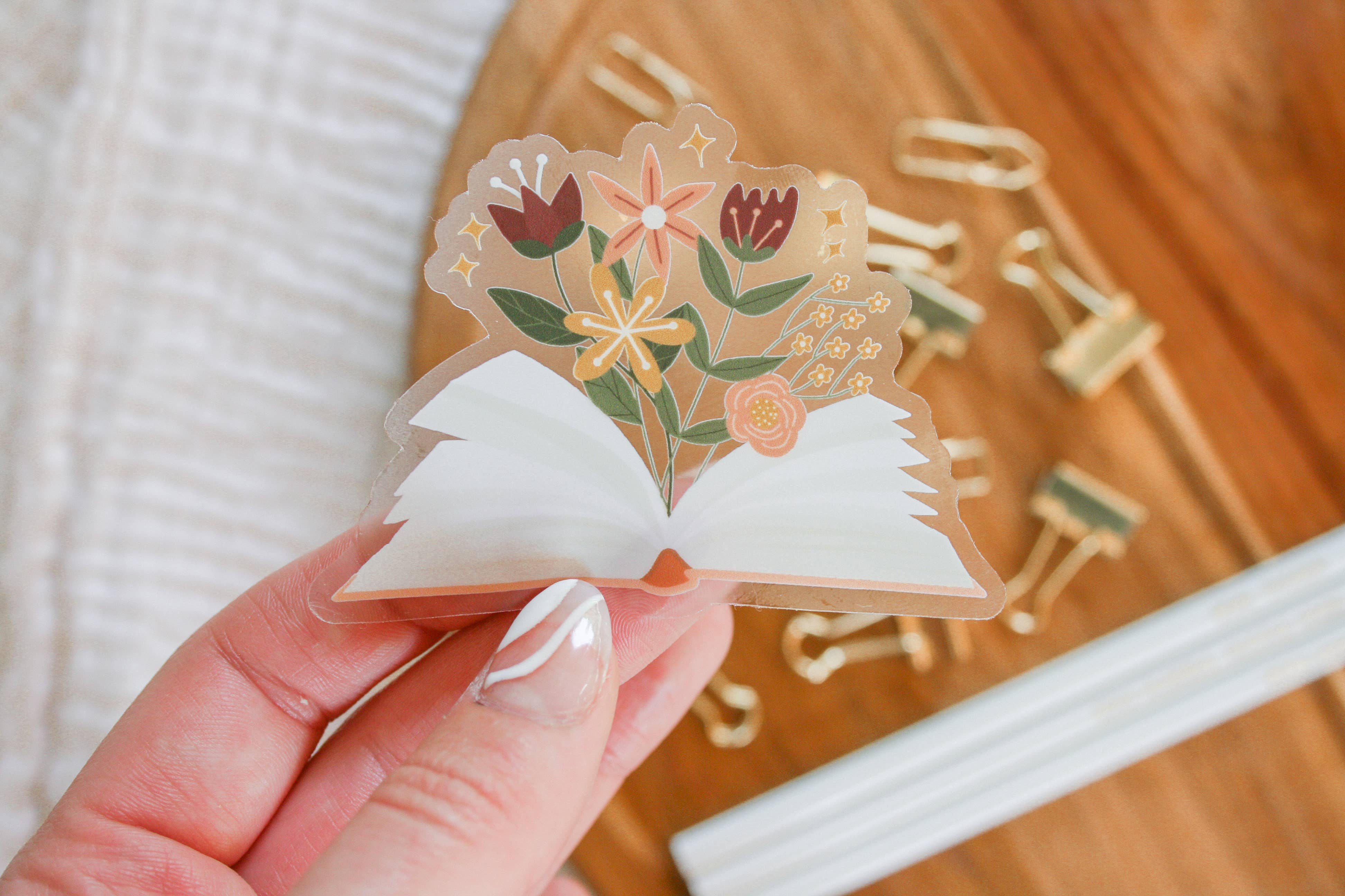 Lemon Milk Paper Co - Wholesale Sticker - Open book sticker (clear background)1