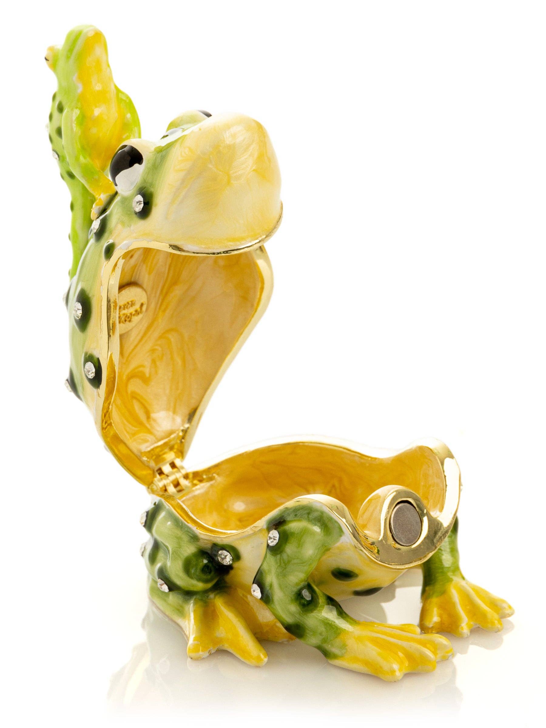 Keren Kopal – wholesale Decorative figurine – Black Spotted Toad Frog with a Baby Frog on the back17