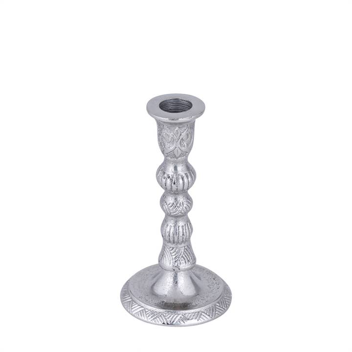 BIDKhome - Wholesale Tapered Candle/Candlestick - Set of 5 Raw Alum. Candle Sticks - RAW NICKEL