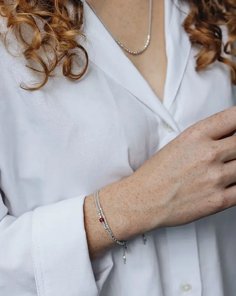 Pikfine eGbR – Engroshandel Perlearmbånd – Glas perlearmbånd „Nila“ /sølv og forgyldt1