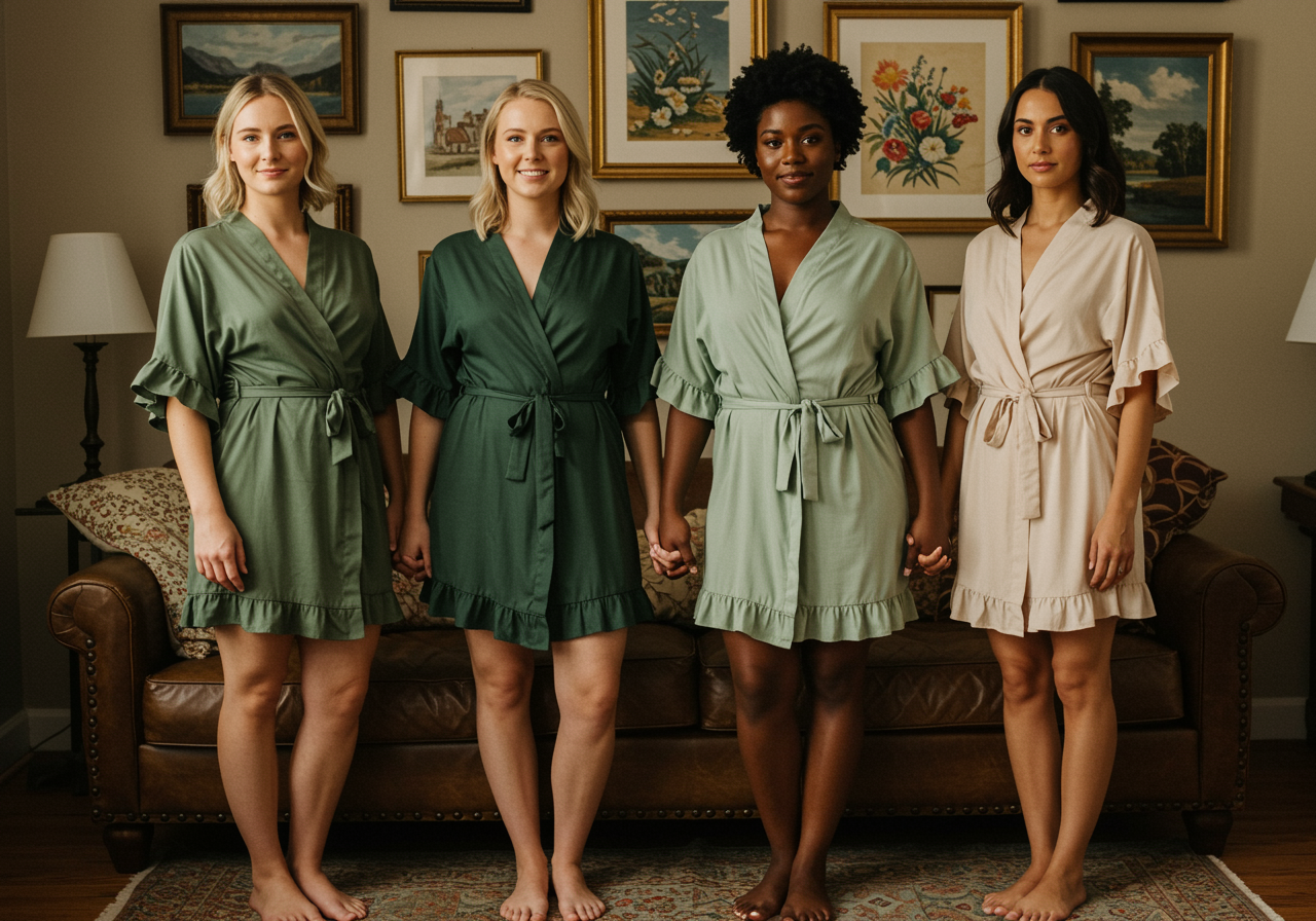 The Blissful - Vente Peignoir – femme - Peignoir à volants en coton pour demoiselle d'honneur - Peignoirs pour demoiselles d'honneur1