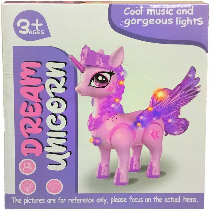 Droom Eenhoorn Elektrische Wandelende Eenhoorn met Muziek en Lichten voor wholesale door Texas Toy Distribution