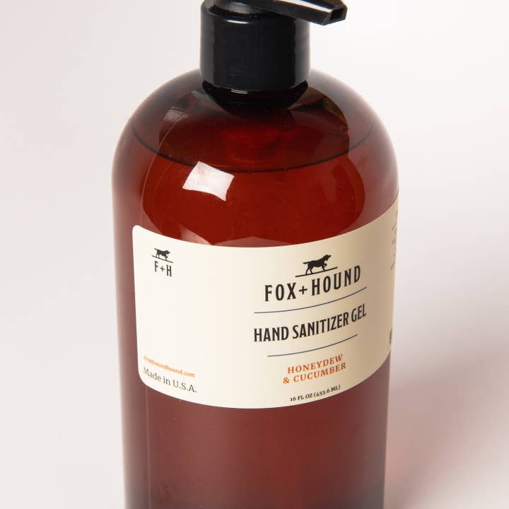Fox + Hound - Venta al por mayor Desinfectante de manos - Gel desinfectante para manos, 16 oz, miel y pepino