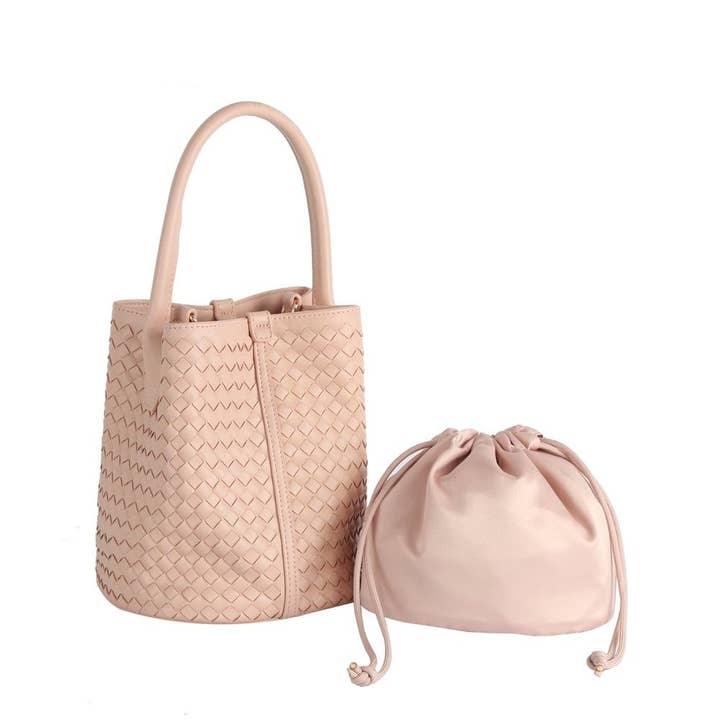 MiMi Wholesale - Wholesale Satchel - Women's - JYE0565 2 in 1 Woven Bucket/Satchel Bag With Pouch3