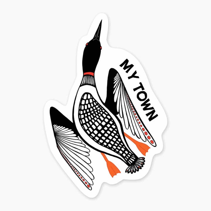 Primitive Loon - 3" Name Drop Sticker for wholesale by Nice Enough Stickers