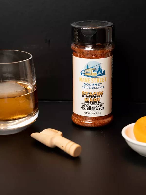 Peach Brandy Seasoning & Rub for wholesale by Mane Street Seasonings
