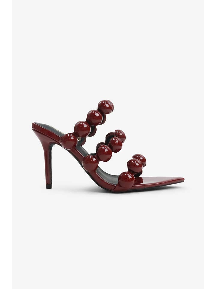 Lemonade Shoes - Wholesale High Heels - Women's - ASHLYNN - Sculptural Beaded Mule Heels4