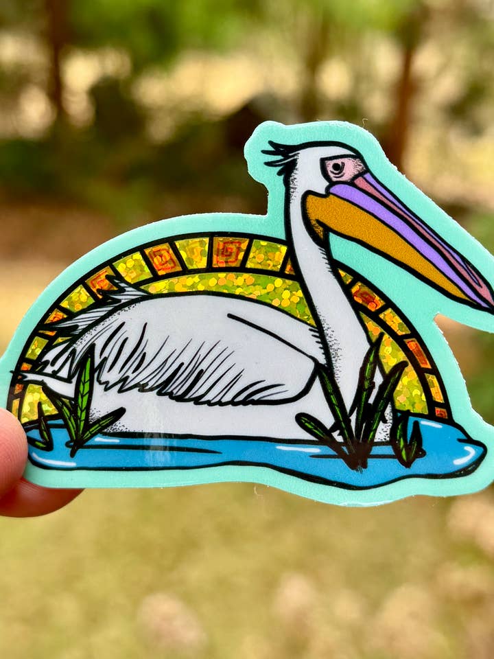 Pelikaan {sticker} voor wholesale door Uncle Dunc's Sticker Shoppe