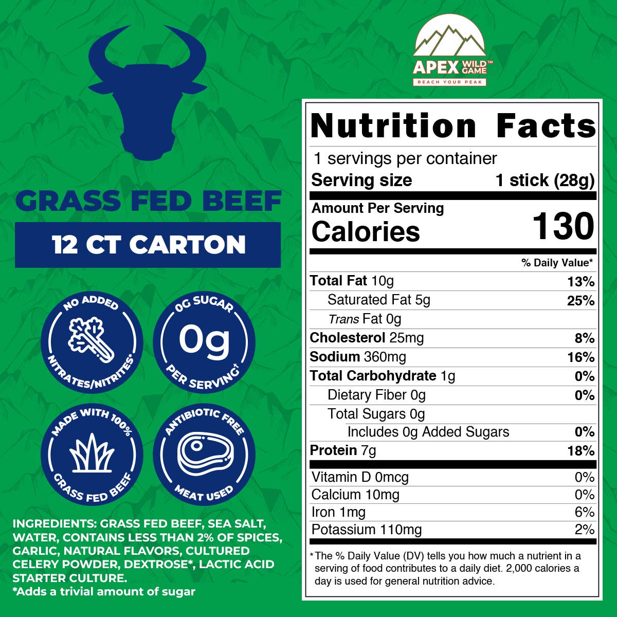 Farmers' Market Foods - Wholesale Jerky - Grass Fed Beef Snack Sticks - Caddy of 123