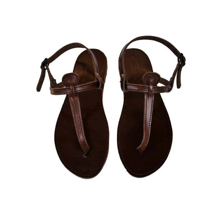 Dark Chocolate Brown T Strap Sandal for wholesale by Nikola Sandals