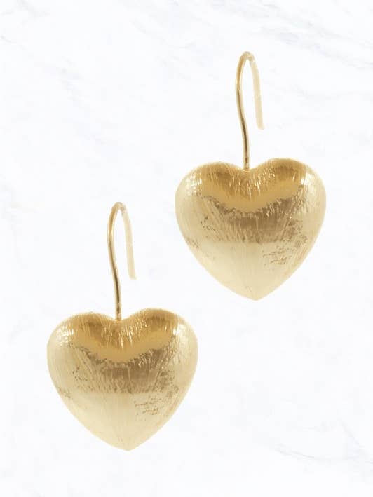 Golden Heart Earrings for wholesale by Suzie Q USA