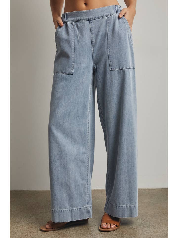 WIDE LEG DENIM PANTS / WL25-11691 for wholesale by Wishlist Apparel