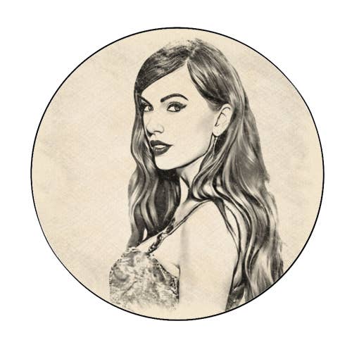 Pegatinas circulares «Un poeta torturado» Doodle para venta al por mayor de ART WOW