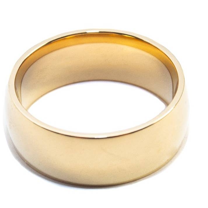 Bague Anneau Cigare en Acier Inoxydable Plaqué Or 18K Yuri pour la vente par Lola Ade